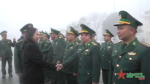 Phó chủ tịch nước Võ Thị Ánh Xuân thăm Đồn Biên phòng Mường Khương